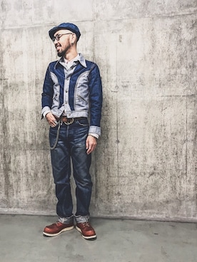 「70's」｜「アイテム（デニムジャケット）」を使った、TERRYさん（メンズ・172cm）の秋コーディネート