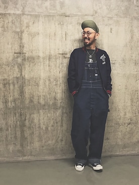 「オールスター」｜「アイテム（サロペット/オーバーオール）」を使った、TERRYさん（メンズ・172cm）の冬コーディネート