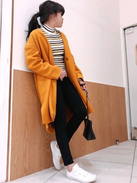 「アイラブCONVERSE」｜「アイテム（ダウンジャケット/コート）」を使った、maasaさん（レディース・160cm）の秋コーディネート