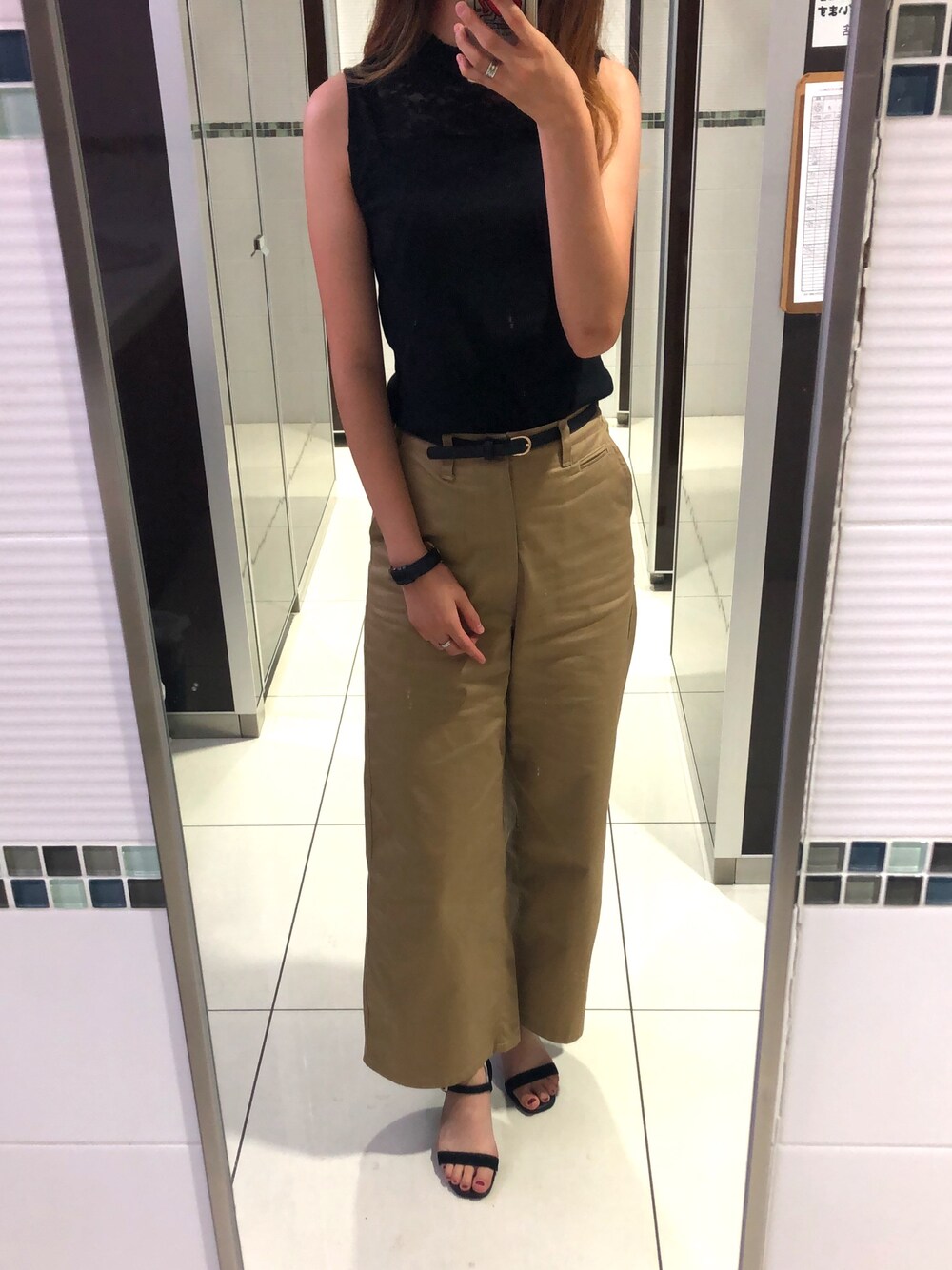 「シンプルコーデ、今日のコーデ、オトナカジュアル、休日スタイル、お洒落さんとつながりたい、夏の終わり、ootd」｜「Doschのアイテム（その他トップス、ブラック系）」を使った、 aoさん（レディース・167cm）の夏コーディネートの1枚目の写真