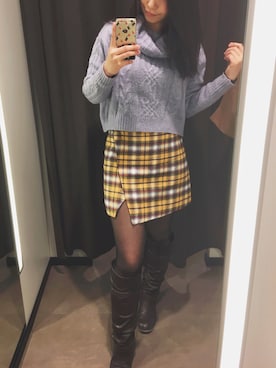「Abercrombie&Fitch（アバークロンビーアンドフィッチ）のアイテム（スカート）」を使った、Mickiizさん（レディース・160cm）の冬コーディネート
