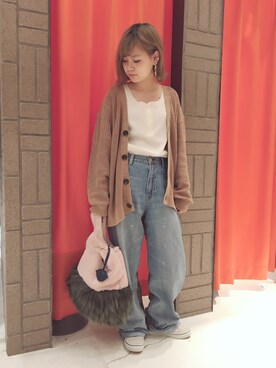 「RNA（アールエヌエー）のアイテム（トートバッグ）」を使った、まみたすさん（レディース・152cm）の秋コーディネート