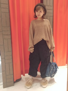 「RNA（アールエヌエー）のアイテム（帽子）」を使った、まみたすさん（レディース・152cm）の秋コーディネート