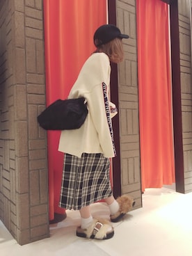 「RNA（アールエヌエー）のアイテム（帽子）」を使った、まみたすさん（レディース・152cm）の秋コーディネート