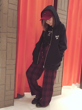 「RNA（アールエヌエー）のアイテム（帽子）」を使った、まみたすさん（レディース・152cm）の秋コーディネート