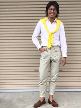 「JOHN SMEDLEY（ジョンスメドレー）のアイテム（カーディガン/ボレロ）」を使った、t.kiyomotoさん（メンズ・179cm）の春コーディネート