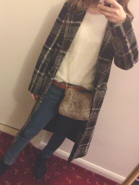 「CECIL McBEE（セシルマクビー）のアイテム（チェスターコート）」を使った、m i k u ➳♥さん（レディース・160cm）の冬コーディネート