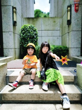 「MSGM（エムエスジーエム）のアイテム」を使った、daughter&sonさん（キッズ・110cm）の夏コーディネート