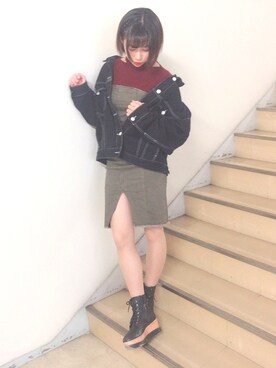 「EGOIST（エゴイスト）のアイテム（ワンピース/ドレス）」を使った、えぬまりさん（レディース・158cm）の秋コーディネート