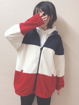 「寒い」｜「アイテム（ジャージ）」を使った、えぬまりさん（レディース・158cm）の冬コーディネート