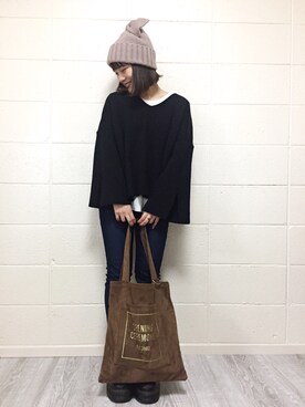 「OPENING CEREMONY（オープニングセレモニー）のアイテム」を使った、fumiさん（レディース・151cm）の冬コーディネート