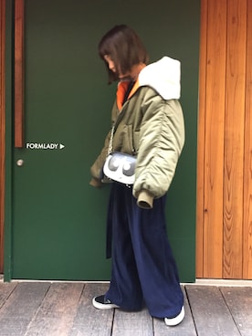 「Dior（ディオール）のアイテム（アクセサリー）」を使った、fumiさん（レディース・151cm）の冬コーディネート