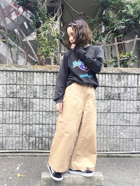 「アイテム（カチューシャ）」を使った、fumiさん（レディース・151cm）の春コーディネート