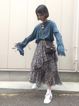「CHANEL（シャネル）のアイテム（ショルダーバッグ）」を使った、fumiさん（レディース・151cm）の春コーディネート