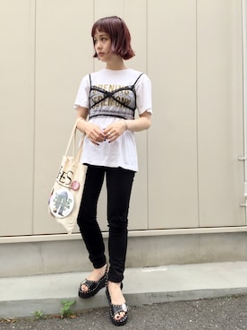 「PLST（プラステ）のアイテム」を使った、fumiさん（レディース・151cm）の夏コーディネート