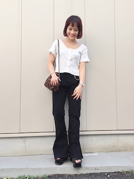 「made in HEAVEN（メイドインヘブン）のアイテム」を使った、fumiさん（レディース・151cm）の夏コーディネート