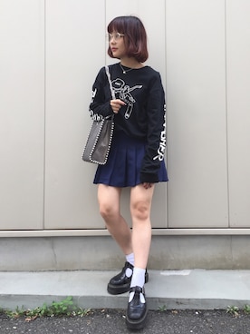 「THRASHER（スラッシャー）のアイテム」を使った、fumiさん（レディース・151cm）の秋コーディネート