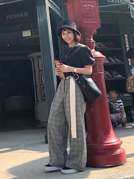 「EMODA（エモダ）のアイテム（帽子）」を使った、fumiさん（レディース・151cm）の秋コーディネート