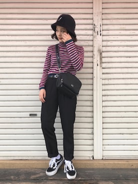 「agnes b.（アニエスベー）のアイテム（バッグ）」を使った、fumiさん（レディース・151cm）の秋コーディネート