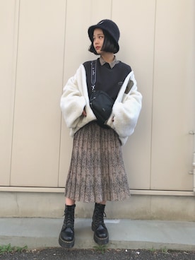 「agnes b.（アニエスベー）のアイテム（バッグ）」を使った、fumiさん（レディース・151cm）の秋コーディネート