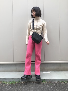 「agnes b.（アニエスベー）のアイテム（バッグ）」を使った、fumiさん（レディース・151cm）の秋コーディネート