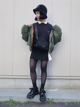 「KENZO（ケンゾー）のアイテム」を使った、fumiさん（レディース・151cm）の冬コーディネート