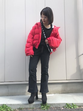 「R&E（アールアンドイー）のアイテム」を使った、fumiさん（レディース・151cm）の冬コーディネート