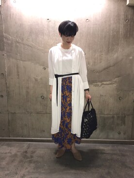 「Hanes」｜「アイテム（ワンピース/ドレス）」を使った、CHARLIEさん（レディース・163cm）の春コーディネート