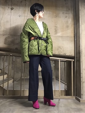 「Alpha Industries（アルファインダストリーズ）のアイテム（ブルゾン）」を使った、CHARLIEさん（レディース・163cm）の秋コーディネート
