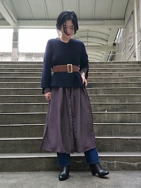 「アイテム（シャツワンピース）」を使った、CHARLIEさん（レディース・163cm・20代）の冬コーディネート