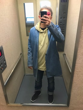 「Jordan」｜「アイテム（ステンカラーコート）」を使った、hayate_mc sohさん（メンズ・166cm）の冬コーディネート