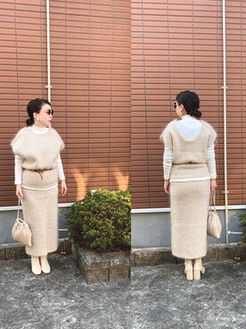 「LOWRYS FARM（ローリーズファーム）のストレッチヒールブーツ　851418（ブーツ）」を使った、 mayuminさん（レディース・153cm）の冬コーディネート