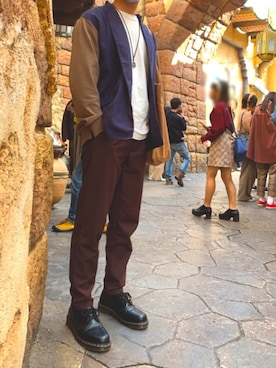 「Dr. Martens（ドクターマーチン）のDr.Martens ドクターマーチン 1461Z 3EYE GIBSON SHOE 3ホール ギブソン シューズ 11838002 BLACK（ブーツ、ブラック系）」を使った、ちーさん（メンズ・169cm）の秋コーディネート