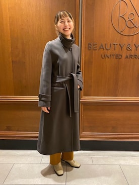 「RECOMMEND  ITEM STYLING」｜「アイテム（ステンカラーコート）」を使った、narumiさん（レディース・158cm）の冬コーディネート