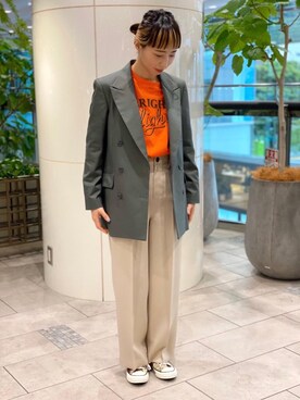 「CONVERSE（コンバース）の＜CONVERSE（コンバース）＞ALL STAR US CAMO HI/スニーカー ◆（スニーカー）」を使った、narumiさん（レディース・158cm）の冬コーディネート