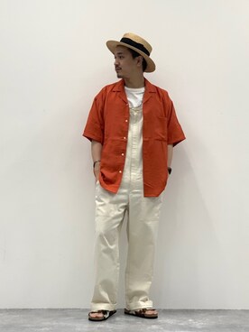 「RAGEBLUE」｜「アイテム（サロペット/オーバーオール）」を使った、ISSEYさん（メンズ・173cm）の夏コーディネート
