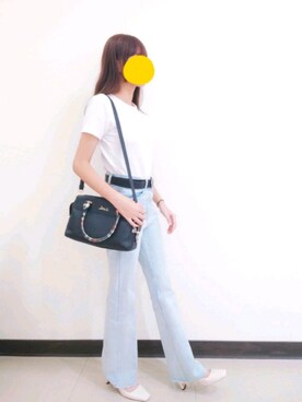 「5（ファイブ）のアイテム（パンツ）」を使った、Yarina さん（レディース・163cm）の夏コーディネート