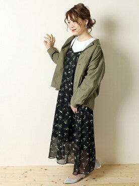 「フラワープリント」｜「アイテム（その他シューズ）」を使った、nagiさん（レディース・160cm）の冬コーディネート