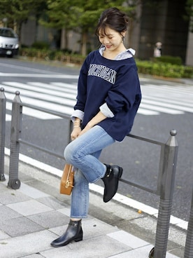 「アイテム（レインシューズ）」を使った、nagiさん（レディース・160cm）の秋コーディネート