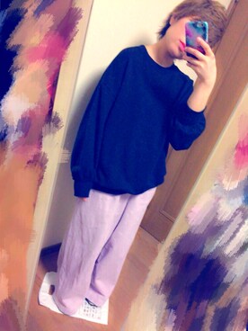 「Another Edition」｜「アイテム（スウェット）」を使った、cHikA✩。さん（レディース・151cm）の冬コーディネート
