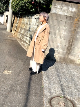 「GRL（グレイル）のアイテム（モッズコート）」を使った、cHikA✩。さん（レディース・151cm）の冬コーディネート