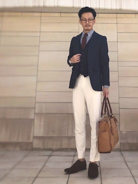 「ORIHICA（オリヒカ）のアイテム（ジャケット/アウター）」を使った、Hiro.さん（メンズ・170cm）の春コーディネート