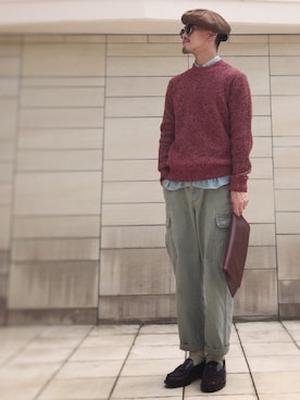 「アイテム（ハンチング/ベレー帽）」を使った、Hiro.さん（メンズ・170cm・20代）の秋コーディネート