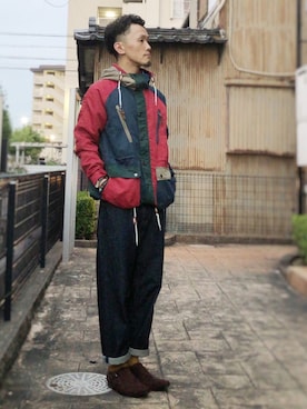 「ロールアップ」｜「アイテム（マウンテンパーカー）」を使った、Hiro.さん（メンズ・170cm）の夏コーディネート