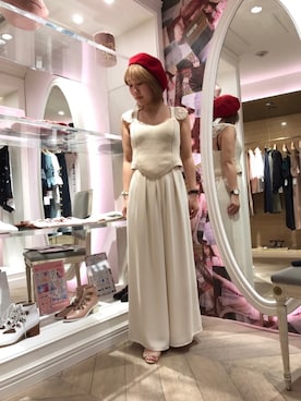 「アイテム（ハンチング/ベレー帽、レッド系）」を使った、FURFUR ルミネエスト新宿店さん（レディース・160cm）の春コーディネート