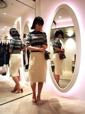 「FURFUR（ファーファー）のマルチボーダー（トップス、その他）」を使った、FURFUR ルミネエスト新宿店さん（レディース・160cm）の夏コーディネート