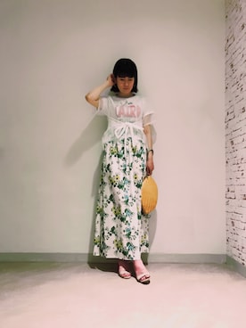 「FURFUR（ファーファー）のシアーレイヤープル（トップス、その他）」を使った、FURFUR ルミネエスト新宿店さん（レディース・160cm）の夏コーディネート