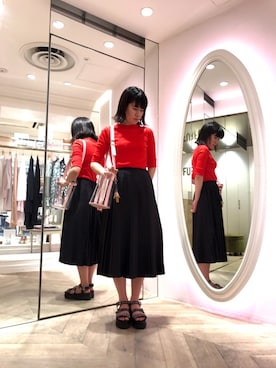 「プリーツ」｜FURFUR ルミネエスト新宿店さん（レディース・162cm）の夏コーディネート