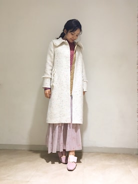 「ツイードコート」｜「アイテム（その他アウター）」を使った、FURFUR ルミネエスト新宿店さん（レディース・165cm）の冬コーディネート