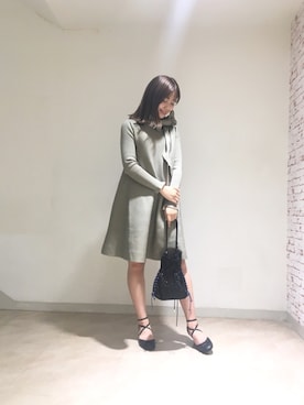 「FURFUR（ファーファー）のセパレートバレエシューズ（パンプス、ブラック系）」を使った、FURFUR ルミネエスト新宿店さん（レディース・160cm）の冬コーディネート